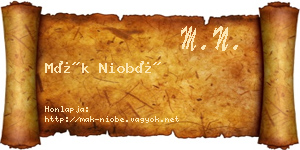 Mák Niobé névjegykártya